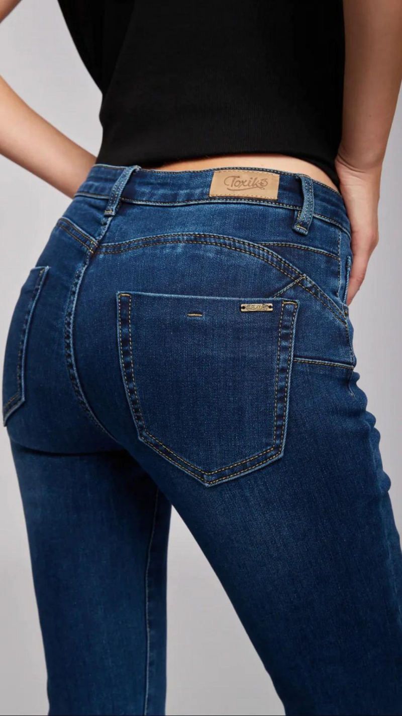 Jamie - Blue Denim Stretch Bum Lift Jeans