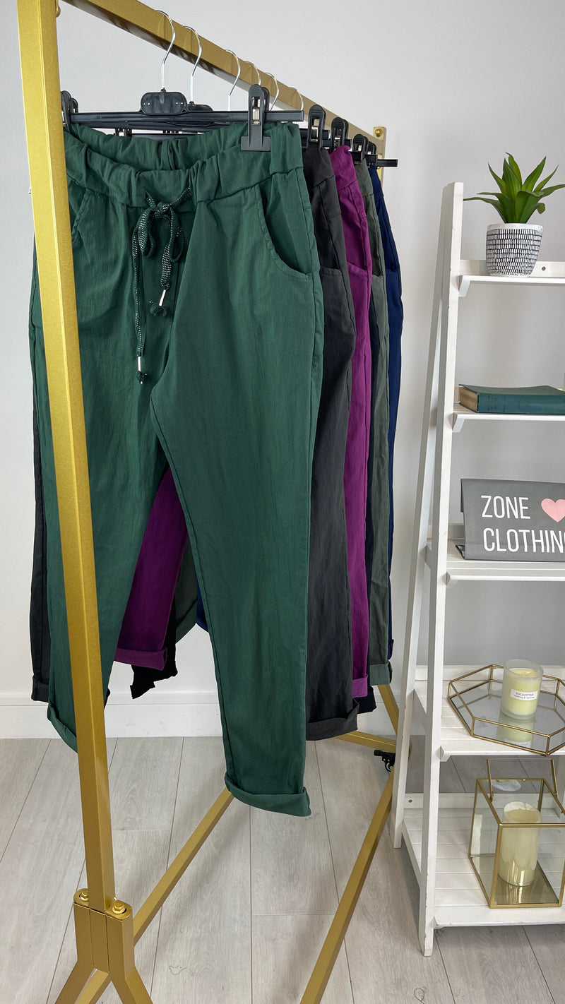 Mea - Forest Green Magic Stretch Joggers