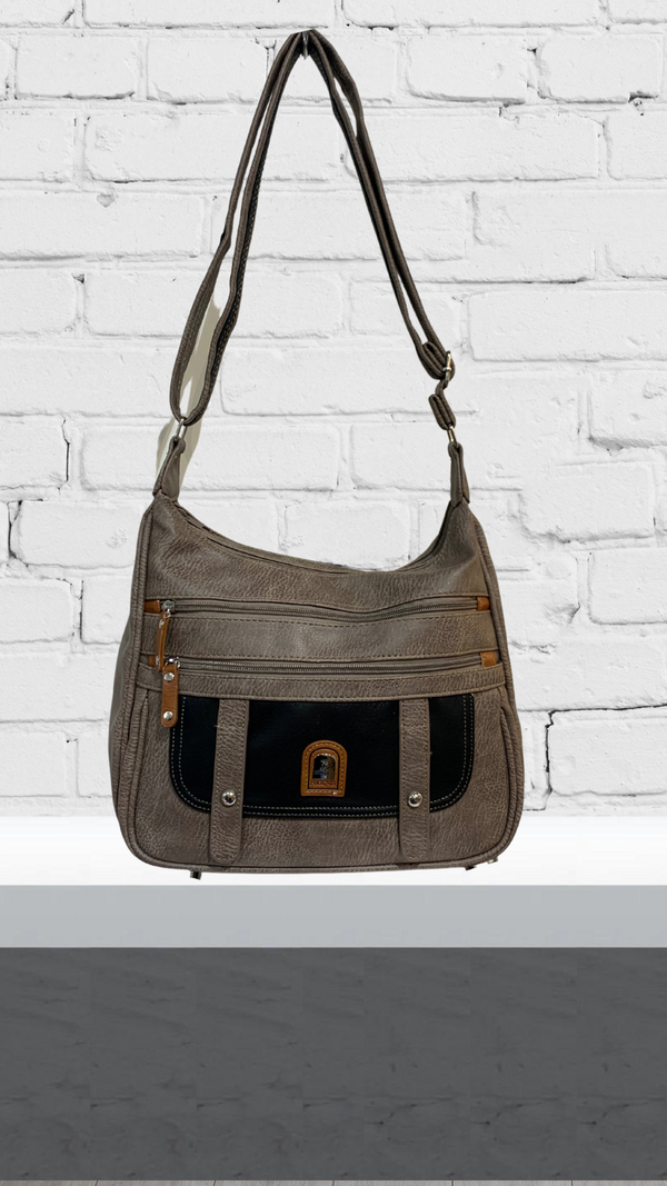 Kate - Taupe/BlackTwo Toned Bag