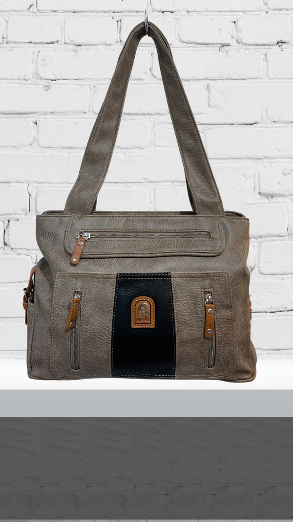 Kyle - Taupe/Black Two-Tone Bag