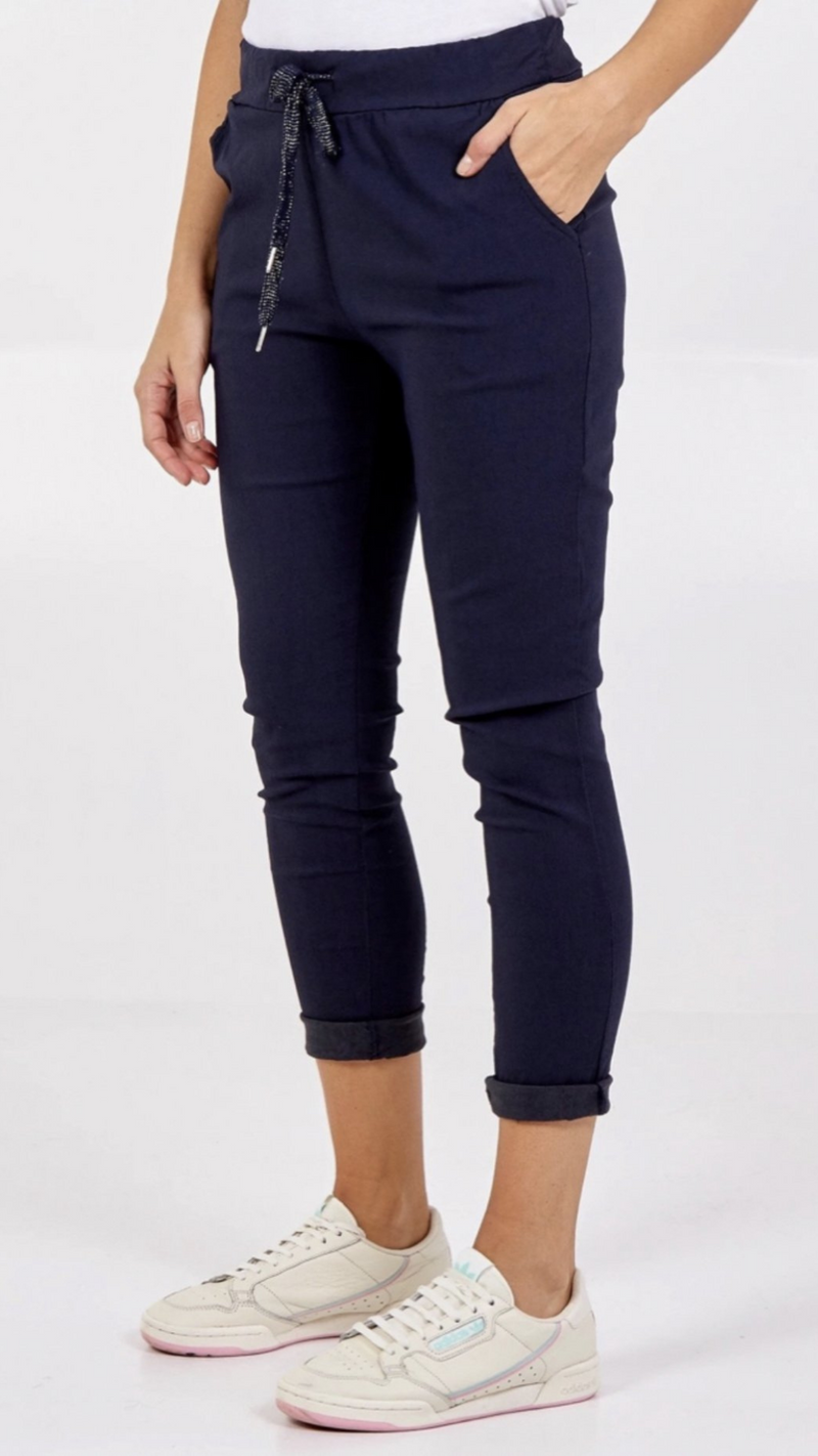 Mea -   Magic Stretch Navy Jogger With Elastic Waist
